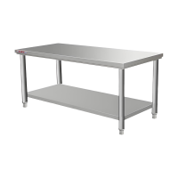 厨房用201#1.2mm不锈钢双层工作台1000*500*800mm