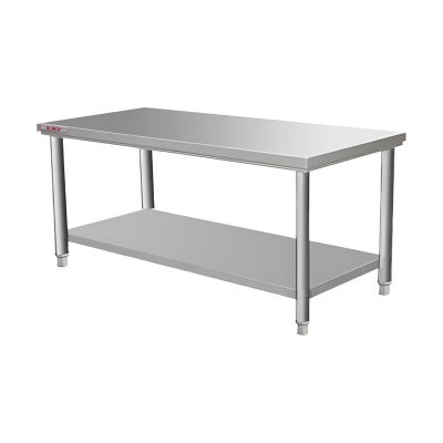 厨房用201#1.2mm不锈钢双层工作台1000*500*800mm