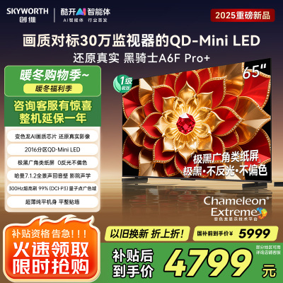 创维电视A6F Pro+ 65英寸智能平板电视机2016分区QD-Mini LED 液晶游戏 65吋国家补贴 A6F