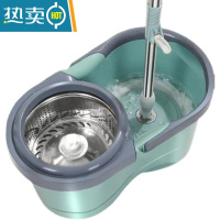 敬平加厚带轮双驱动拖把桶旋转不锈钢甩干墩布家用拖布免手洗干湿两用