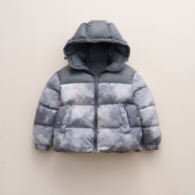 90鸭绒新国标迷彩儿童羽绒服男童冬季女童加厚保暖面包服