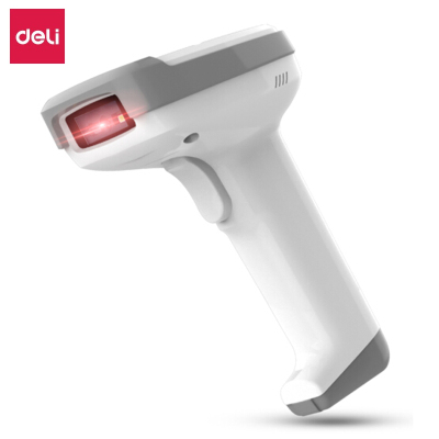 得力（deli）有线一维二维码扫描枪手机收银支付条形码扫码器快递超市药店商场农资条码枪14952灰白