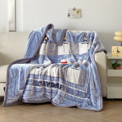 汉司家纺 150*180cm 亲肤多功能云柔毯 毛毯1.00 件/条 (计价单位:条)蓝色