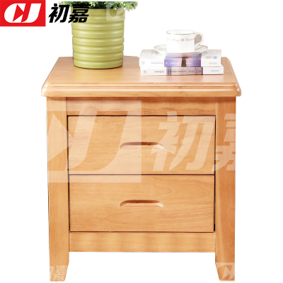 初嘉(CJ) 床头柜原木色床边收纳储物柜