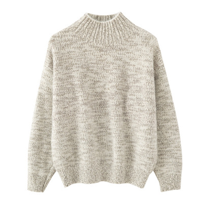 秋冬新款宽松慵懒风加厚针织衫韩版套头女士半高领外传显瘦针织衫_123
