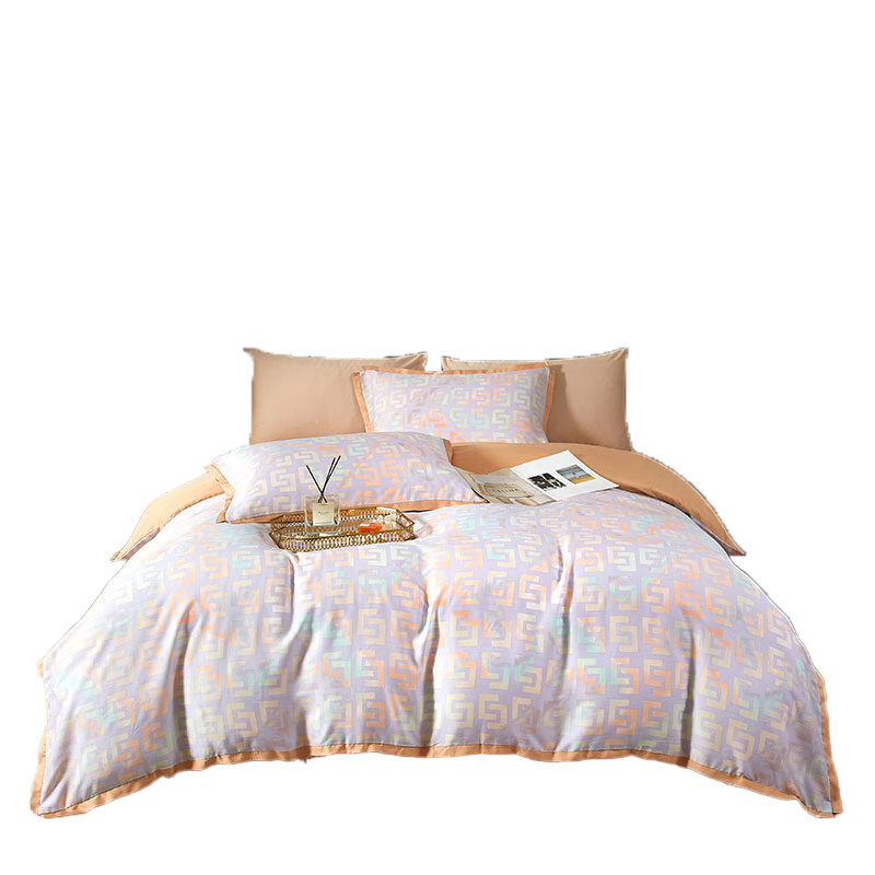 天琴床品四件套245*250cm柔软舒适流金岁月莱赛尔TQ-T157