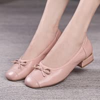 新款通勤英伦舒适平跟法式芭蕾舞鞋软底时尚百搭牛皮四季单鞋