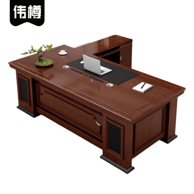 伟樽老板桌带双柜180*90*76cm套