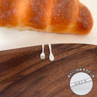 s925纯银刀叉耳钉小巧精致不对称耳环女小众设计甜美学生耳饰送女朋友老婆情人节七夕生日礼物