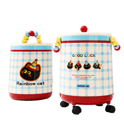 中屹得 高颜值轻奢多巴胺风可爱客厅卧室带盖卫生间桶 个