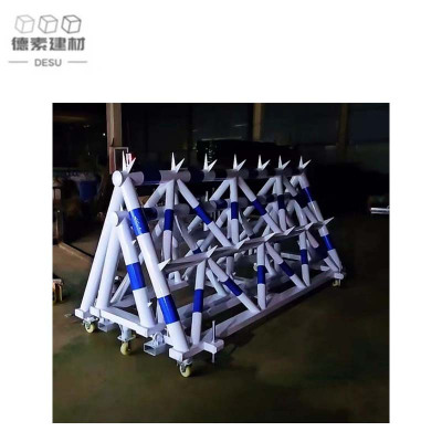 德素 拒马护栏移动护栏蓝色黄色红色 伸缩款基础带刺款/米