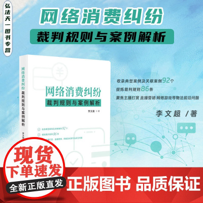 2024新书 网络消费纠纷裁判规则与案例解析 李文超 著 人民法院出版社 9787510942204