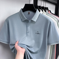长绒棉翻领polo衫男2026夏季新款时尚休闲简约透气舒适短袖男T恤