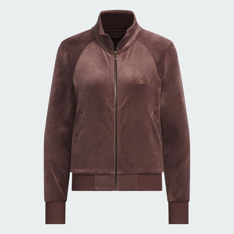 阿迪达斯(adidas)adidas女运动夹克奢华绒布金属细节百搭休闲时尚