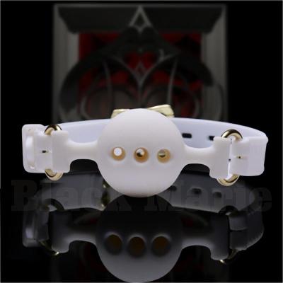 吉祥小炮情趣口球硅胶软胶口枷口塞调教SML三个尺码白色L号