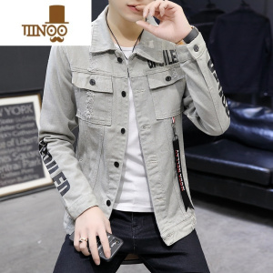 YANXU春季牛仔外套男士韩版潮流修身款潮牌休闲夹克痞帅炸街棒球服