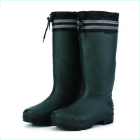 康迪·伊丝特 高筒加绒保暧雨靴男 加棉反光条劳保雨鞋