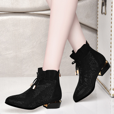 盾狐马丁靴女短靴新款秋冬加绒棉靴时尚瘦瘦靴学生鞋利德尚品88186