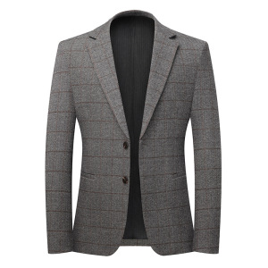 秋季厚款男式休闲西服弹力免烫潮流西装韩版修身单西