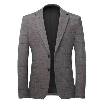 秋季厚款男式休闲西服弹力免烫潮流西装韩版修身单西