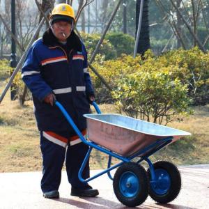 家柏饰(CORATED)独轮小推车工地农用沙泥土建筑翻斗垃圾搬运货花园人力手推车 双轮两轮推车(实心胎)