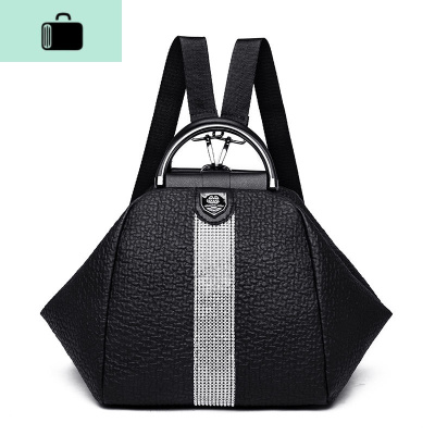 双肩包女2020新款韩版大容量背包妈妈包多用包软皮背包旅行包百搭NEW LAKE 黑色