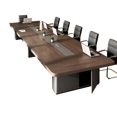 苏宁 质凡 现代简约会议桌长条大型会议桌/ZF-HYZ078/3000*1400*750mm 含10椅