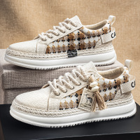 2026春季新款男士帆布鞋一脚蹬时尚舒适耐磨透气板鞋百搭休闲男鞋