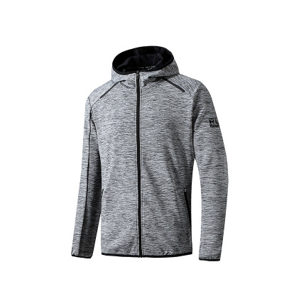 鸿星尔克(erke)男卫衣2018新款运动休闲舒适防风开衫带帽卫衣男上衣