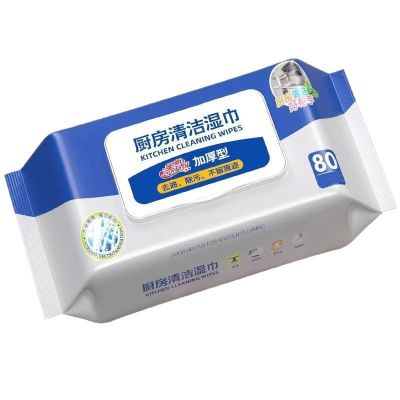 80抽专用厨房湿巾厚实装家用强力去油去污一次性纸巾清洁油污抹布