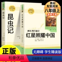 [8上2本]红星照耀中国+昆虫记 [正版]八年级上册下册阅读书籍名著完整版课外书红星照耀中国昆虫记钢铁是怎样炼成的初中原
