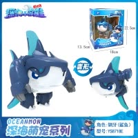 猪猪侠之深海萌宠新款玩具男孩儿童彪汉龙卷坦克钢牙超级萌宠铁拳虎阿武 波比 钢牙 鲨鱼