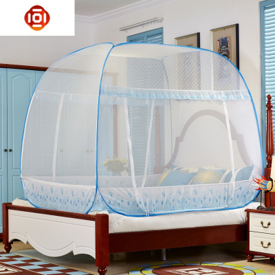 蒙古包免安装蚊帐双人1.2折叠圆顶魔术蚊帐三1.5m1.8米床三维工匠