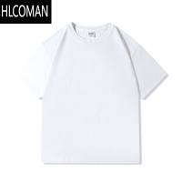 HLCOMAN三本针320G短袖t恤男不透内搭纯白色美式宽松半袖打底衫