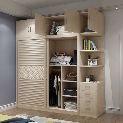 欧若凡推拉衣柜简约现代卧室整体趟大衣柜移组装柜子板式组合衣橱