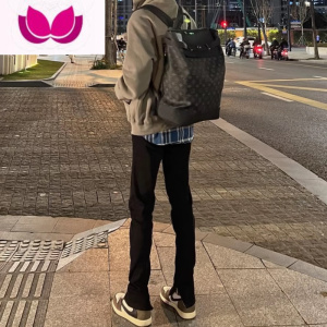 七斓欧美高街黑色拉链牛仔裤百搭潮牌设计感hiphop修身小脚显瘦长裤男