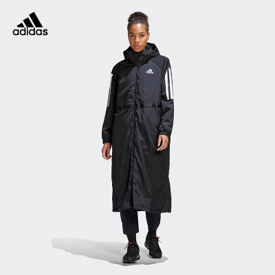 adidas阿迪达斯2020新款女子户外保暖长款棉服外套FT2547