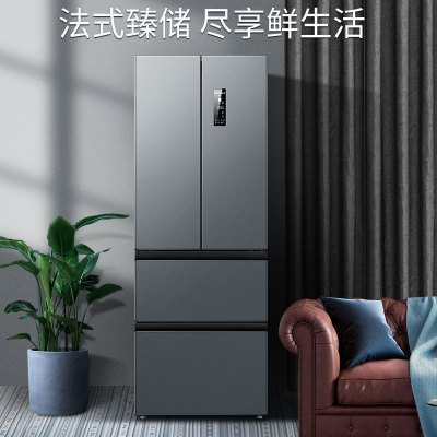 美菱 368升 法式多门 四开门大容量家用冰箱双变频风冷无霜离子净味冰箱 BCD-368WPC