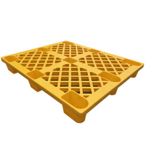 捷力佳 九脚塑料托盘 叉车托盘 货架托盘 网格九脚托盘 升级新料1200*1000*140mm 黄色