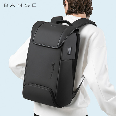 班歌BANGE电脑包男15.6寸笔记本电脑包背包男双肩包男大容量商务男士防水旅行包电脑背包黑色