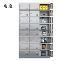 珩逸201不锈钢食堂带锁餐具柜24门餐盘柜钥匙锁1800*1025*400