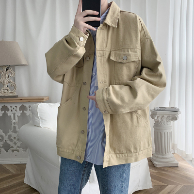 玥鸾(YueLuan)牛仔外套男2021春季新款港风ins宽松牛仔服百搭上衣男韩版潮流休闲夹克男装