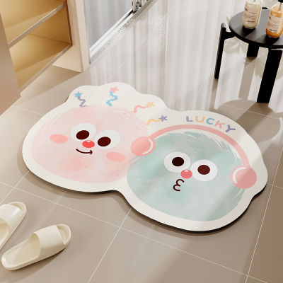 卡通浴室地垫防滑脚垫硅藻泥强吸水速干厕所洗手间卫生间门口地毯