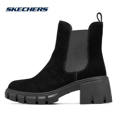 Skechers斯凯奇女子小短靴一脚蹬反毛皮切尔西靴167050