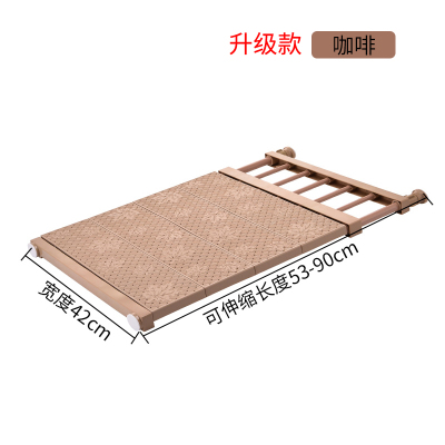衣柜伸缩隔板分层架墙壁上下水置物架衣橱鞋柜整理收纳阿斯卡利(ASCARI)免钉单个价格左右53-90宽42咖啡色