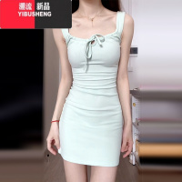 YIBUSHENG无袖背带吊带梨型身材连衣裙子女季2024新款小个子气质包臀短裙