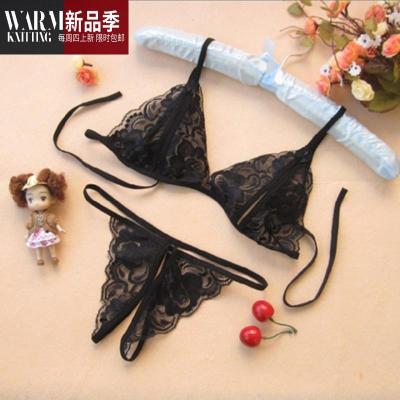 情趣内衣透明性感小胸睡衣制服开档三点式挑逗文胸套装骚SHANCHAO