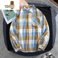 YANXU格子长袖衬衫男款2023秋装薄款外套痞帅潮牌港风宽松衬衣服