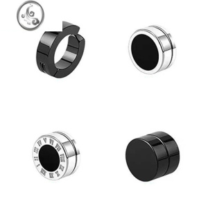 JiMi无耳洞耳钉男士耳夹单只潮男个性韩版钛钢吸磁铁耳钉耳环耳饰潮流