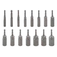 强磁六角批头套筒加深手电钻套筒 (5.5-19) 15件